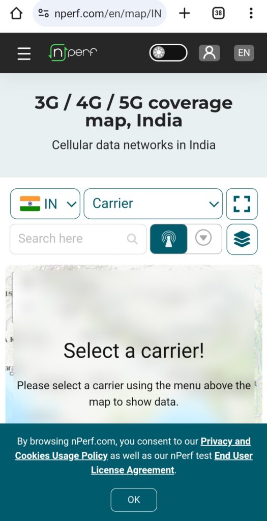 3G, 4G, 5G coverage map