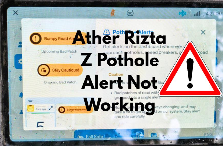 ather rizta z pothole alert not working