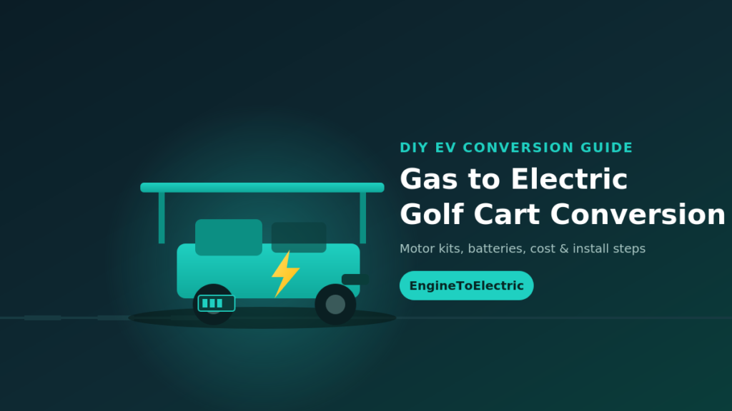 Gas to electric golf cart conversion diagram showing motor and battery placement