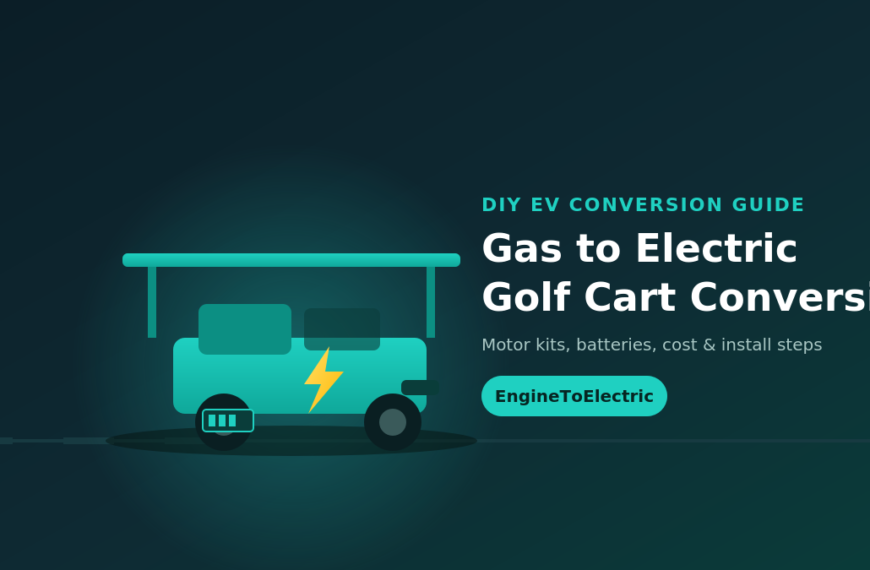 Gas to electric golf cart conversion diagram showing motor and battery placement
