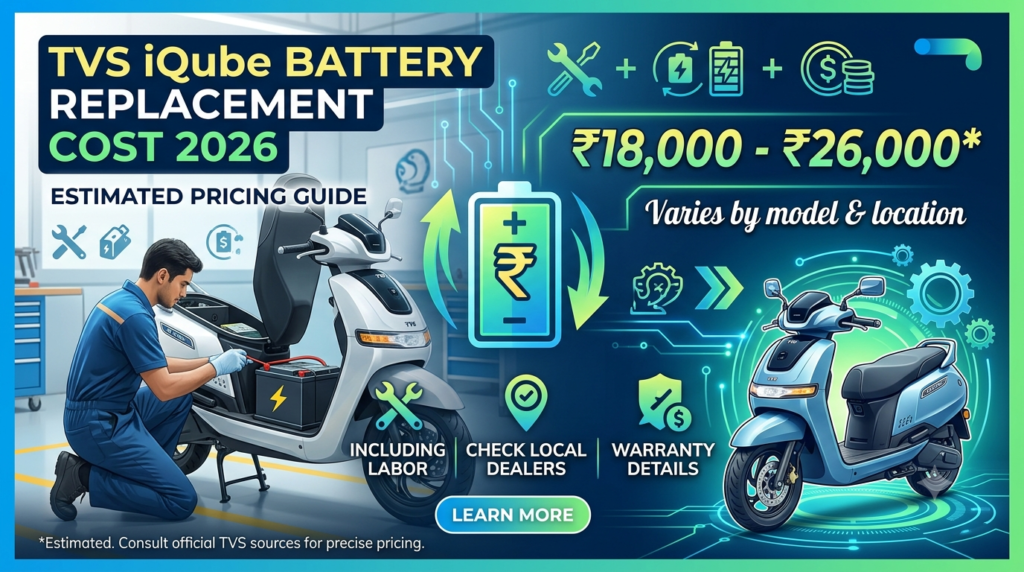 Tvs iQube Battery Replacement cost 2026